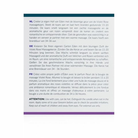 Exotiq Świeca do Masażu Violet Rose 200g - Relaksujący Zapach Kwiatowy