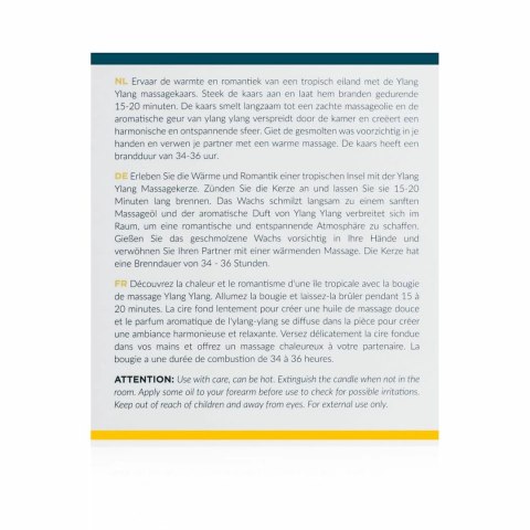 Exotiq Świeca do Masażu Ylang Ylang 200g - Relaksujący Olejek