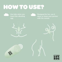 LUV EGG Zielony - Wibrujące Jajko z Pilotem i 12 Trybami Pracy