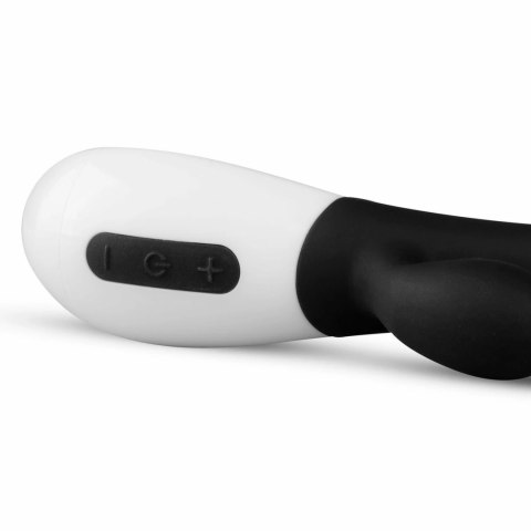 Teazers Rabbit Vibrator Black - silikonowy model dwufunkcyjny USB 30 trybow