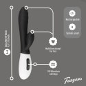 Teazers Rabbit Vibrator Black - silikonowy model dwufunkcyjny USB 30 trybow