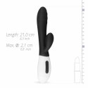 Teazers Rabbit Vibrator Black - silikonowy model dwufunkcyjny USB 30 trybow