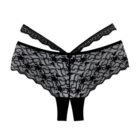 Allure Heartbreaker majtki koronkowe z otwartym klinem, czarne Allure