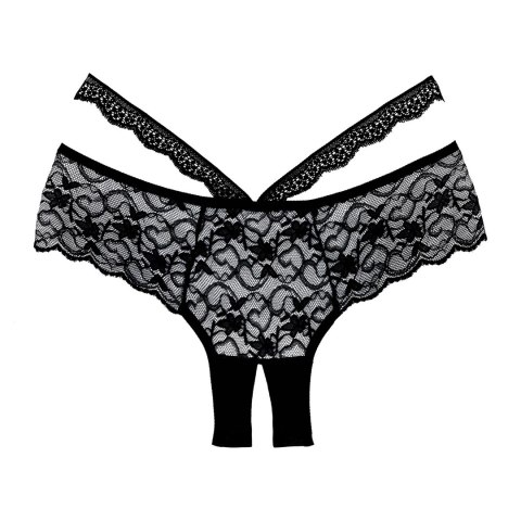 Allure Heartbreaker majtki koronkowe z otwartym klinem, czarne Allure