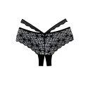 Allure Heartbreaker majtki koronkowe z otwartym klinem, czarne Allure
