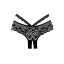 Allure Heartbreaker majtki koronkowe z otwartym klinem, czarne Allure