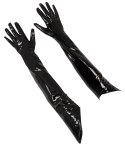 Black Level Długie Vinylowe Rękawiczki Czarne M Błyszczące Black Level