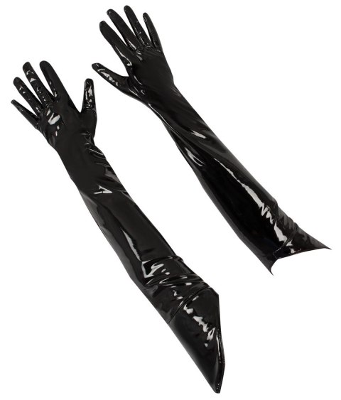 Black Level Długie Vinylowe Rękawiczki Czarne M Błyszczące Black Level