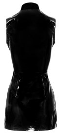 Black Level Sukienka Mini z Zamkiem Przod Czarna Połysk M Black Level