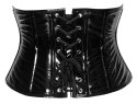 Black Level gorset lakierowany z zamkiem, model bez biustu, rozmiar M Black Level
