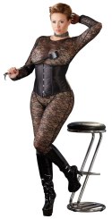 Cottelli Curves Gorset bez biustu na haftki czarny XL Cottelli