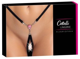 Cottelli LINGERIE String z ozdobnym kryształem i łańcuszkami S-L Cottelli