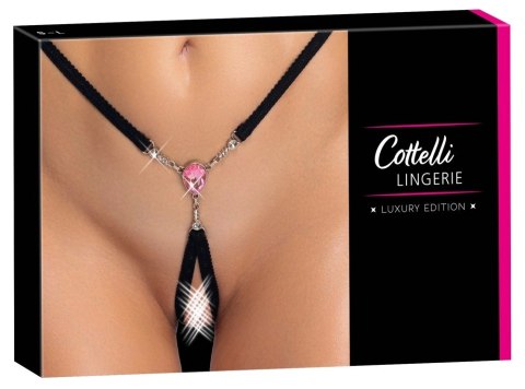 Cottelli LINGERIE String z ozdobnym kryształem i łańcuszkami S-L Cottelli