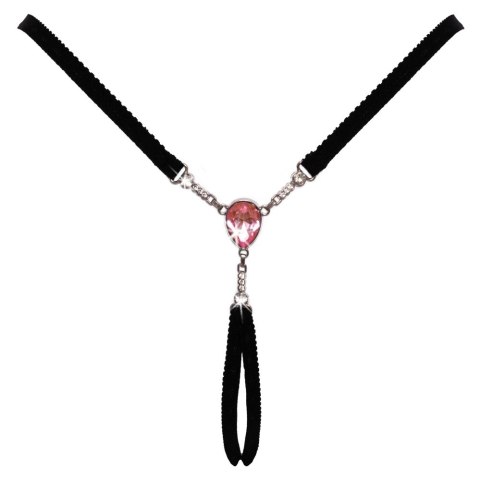 Cottelli LINGERIE String z ozdobnym kryształem i łańcuszkami S-L Cottelli