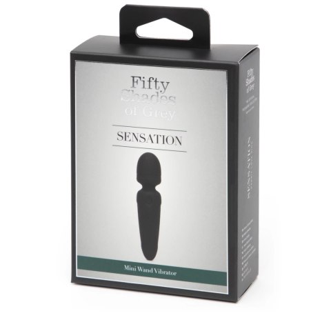 Fifty Shades of Grey Sensation Mini Wand - masażer, silikon, USB, czarny Fifty Shades of Grey