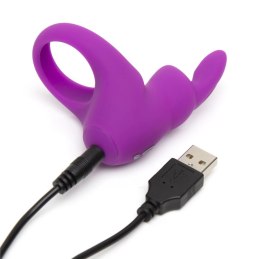 Happy Rabbit Pierścień Wibrujący Purple 12 Trybow Silikonowy USB Happy Rabbit