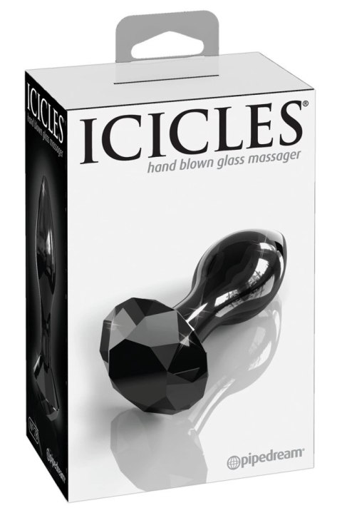 Icicles Szklany stożkowy korek z ozdobnym kryształem 9 cm czarny Icicles