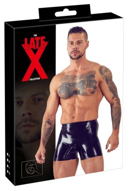 Late X Spodenki lateksowe czarne z anatomiczną kieszenią M Late X