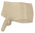 LateX Spodenki męskie przezroczyste S/M z anatomiczną osłoną, lateks Late X