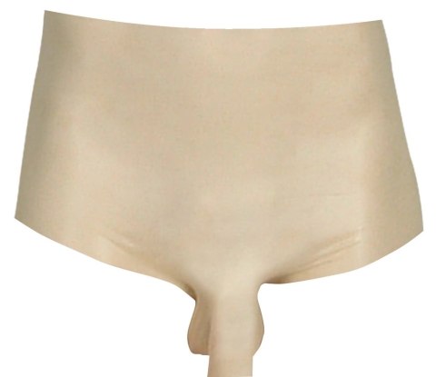 LateX Spodenki męskie przezroczyste S/M z anatomiczną osłoną, lateks Late X
