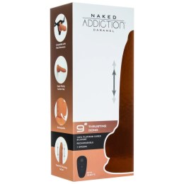 Naked Addiction Thrusting Dong 23 cm Caramel z pilotem, silikon premium Naked Addiction