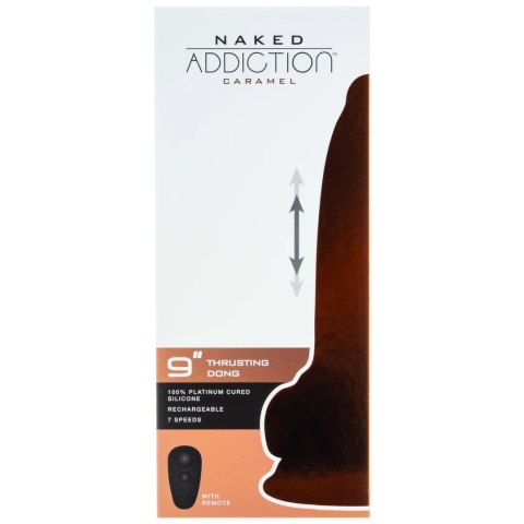 Naked Addiction Thrusting Dong 23 cm Caramel z pilotem, silikon premium Naked Addiction