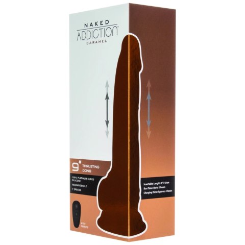 Naked Addiction Thrusting Dong 23 cm Caramel z pilotem, silikon premium Naked Addiction