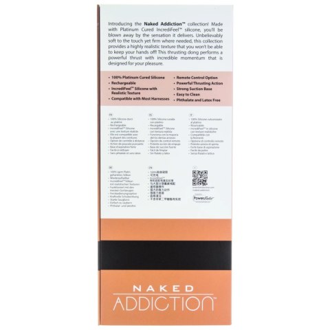Naked Addiction Thrusting Dong 23 cm Caramel z pilotem, silikon premium Naked Addiction