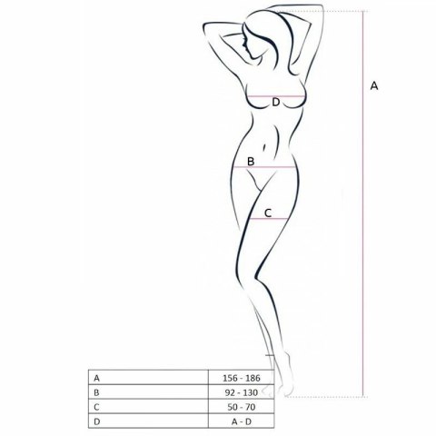 Passion BS055 Bodystocking czarny - elastyczna kabaretka, uniwersalny rozmiar Passion