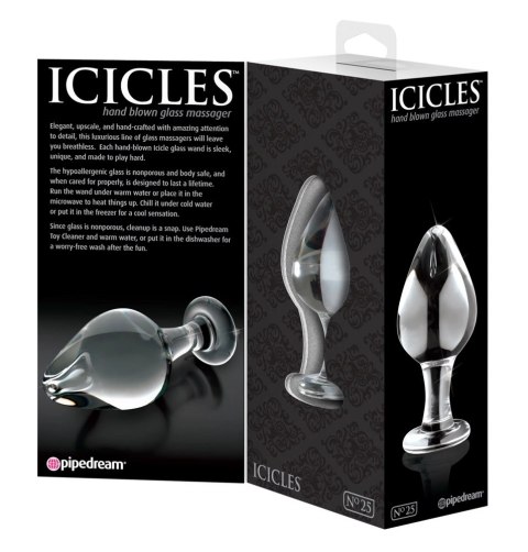 Pipedream Icicles Szklany korek do masażu hipoalergiczny 9 cm Icicles