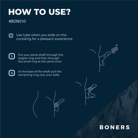 Boners Grey Anatomiczny Pierścień Podwojny Silikonowy