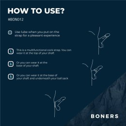 Boners Pasek Regulowany Silikonowy na Intymne Partie L