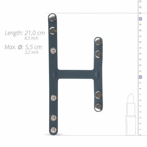 Boners T-shape - silikonowy pierścień anatomiczny z regulacją, czarny