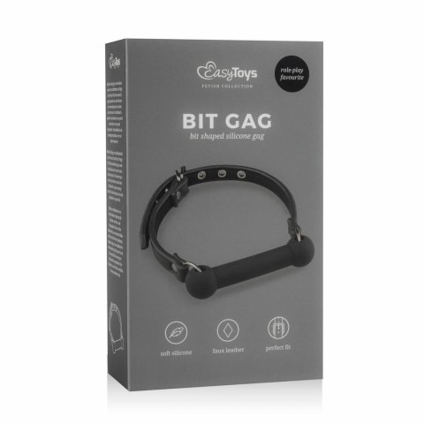 EasyToys Bit Gag silikonowy z regulowanym paskiem - czarny