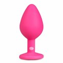EasyToys Diamond Plug Medium Rożowy silikonowy z kryształkiem