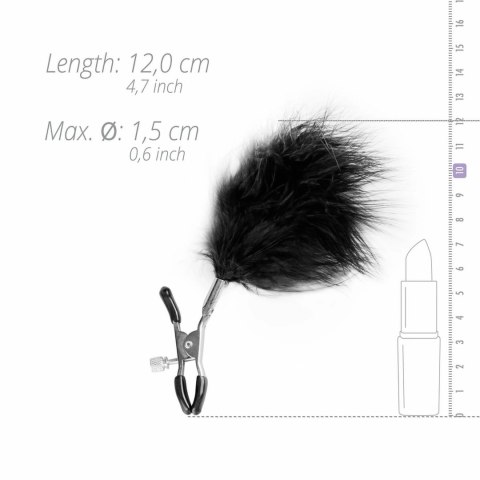 EasyToys Metalowe Klipsy na Sutki z Regulacją i Ozdobnymi Piorami