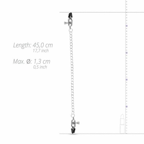 EasyToys Metalowe Zaciski z Łańcuszkiem - Regulowane, Szerokie Końcowki