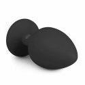 EasyToys Plug anatomiczny silikonowy Large z kryształkiem czarny