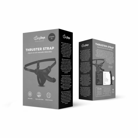 EasyToys Silicone Strap-On Bended - Zestaw z regulowanym uprzężą, silikonowy