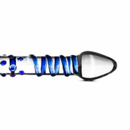 EasyToys Szklana Maszyna Intymna No. 21, przezroczysta z niebieskim wzorem