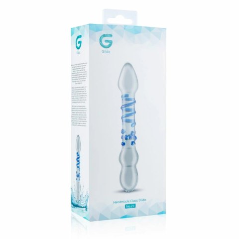 EasyToys Szklana Maszyna Intymna No. 21, przezroczysta z niebieskim wzorem