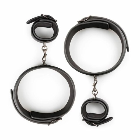 EasyToys Zestaw mankietow na uda i nadgarstki, regulowane, czarne