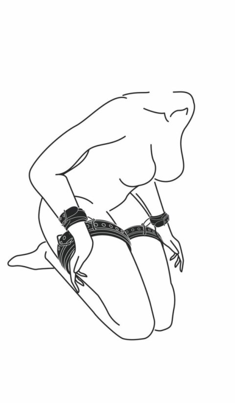 EasyToys Zestaw mankietow na uda i nadgarstki, regulowane, czarne