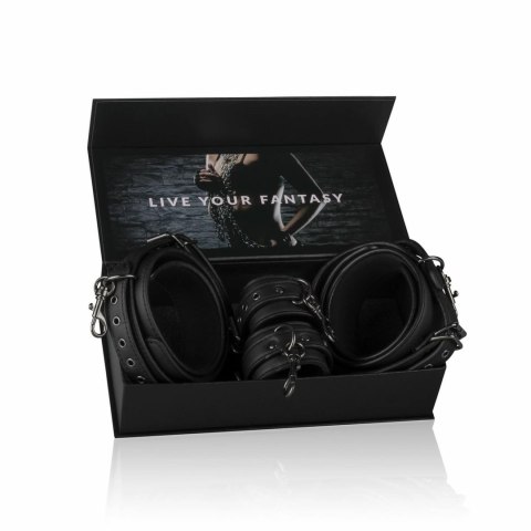 EasyToys Zestaw mankietow na uda i nadgarstki, regulowane, czarne