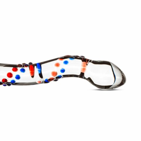 Glas No. 3 - Szklany model intymny z kolorowymi detalami, 19 cm