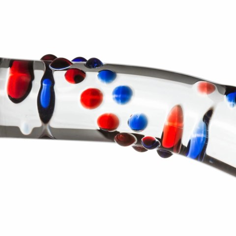 Glas No. 3 - Szklany model intymny z kolorowymi detalami, 19 cm