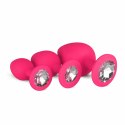 Satisfyer Zestaw Anatomicznych Korkow Silikonowych z Kryształem Rożowy 3 szt.