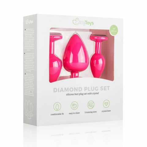 Satisfyer Zestaw Anatomicznych Korkow Silikonowych z Kryształem Rożowy 3 szt.
