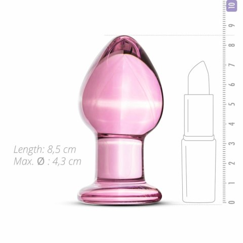 Sinner Gear Szklany Korek Anatomiczny Pink 4,3 cm - średni rozmiar, gładka powierzchnia