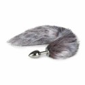 Diogol Fox Tail Plug aluminiowy z futrzanym ogonem srebrny 40 cm